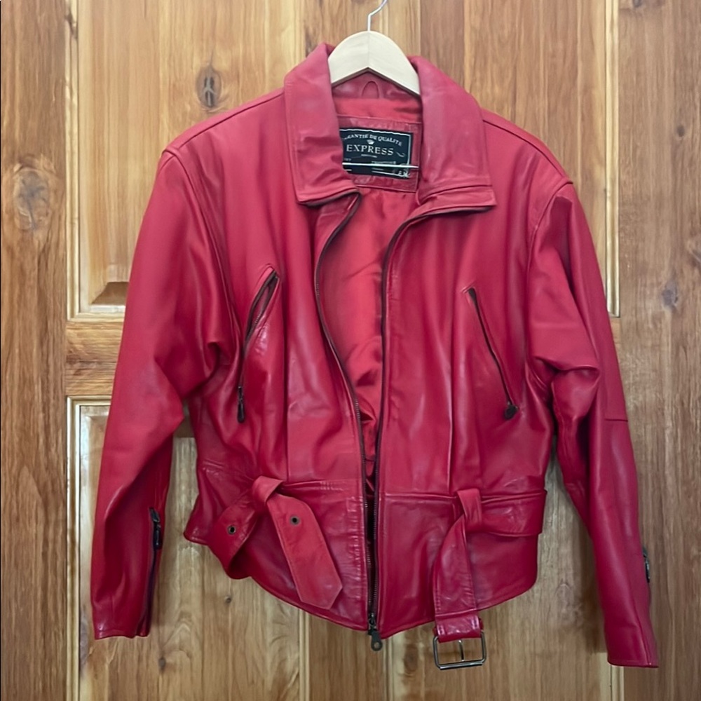 Express Vibrant Red Leather Jacket